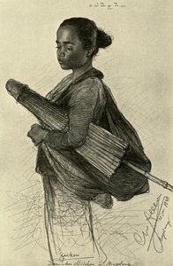 شابة تحمل مظلة ، ماغالانج ، جاوة ، 1898. بواسطة كريستيان فيلهلم أليرز