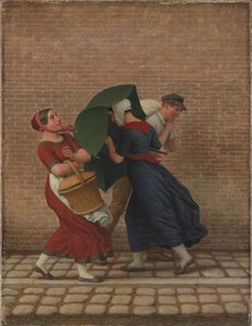 مشهد الشارع في طقس عاصف وممطر ، 26 نوفمبر 1846 (زيت على قماش) بواسطة كريستوفر فيلهلم إكرسبيرج