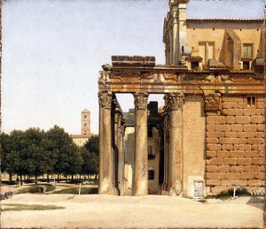Vue de la via Sacra ، روما - Peinture de Christoffer Wilhelm Eckersberg (1783-1853) منظر لطريق Via Sacra ، روما زيت على قماش 1814 Ny Carlsberg Glyptotek 28x33 بواسطة كريستوفر فيلهلم إكرسبيرج