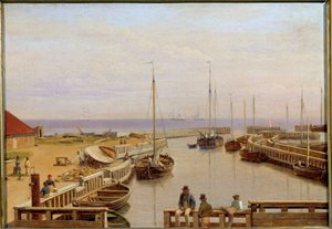 ميناء دراجور في الدنمارك عام 1826 لوحة كريستوفر فيلهلم إكرسبيرج (1783-1853) 1826 صن. 0،22 × 0،31 م بواسطة كريستوفر فيلهلم إكرسبيرج