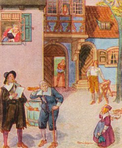 Gemeindeausrufer / منادي المجتمع (طباعة حجرية ملونة)