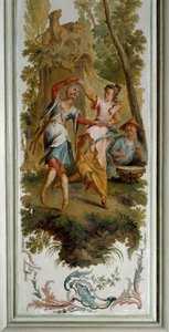 Chinoiserie: مشهد رقص ، لوحة للصالون الكبير لقصر الشانزليزيه سور مارن من صنع كريستوف هويت (1700-1759)