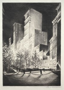 Three AM: A Corner by Madison Avenue (المعروف أيضًا باسم 2 AM New York and Metropolis) بواسطة Christopher Richard Wynne Nevinson
