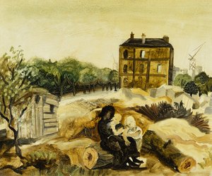 البيت البني الصغير ، باسي ، حوالي عام 1928 (زيت على لوحة قماشية) بواسطة كريستوفر وود