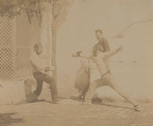 إدموند كوين المبارزة ، 1880 ، 1880. بواسطة دائرة توماس إيكنز.