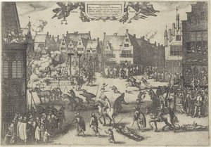 إعدام المتآمرين في خيانة البارود 1606 Supplicium de octo coniuratis sumtum in Britannia (العنوان على الكائن) بواسطة كلايس جانز. فيشر (الثاني)