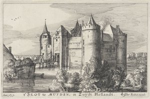 منظر من Muiderslot فتحة في Muyden ، في Zuijdt Hollandt (العنوان على الكائن) القلاع في هولندا وأوترخت (عنوان المسلسل)