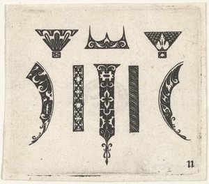 طباعة Blackwork مع ثمانية زخارف ، كاليفورنيا. 1620.