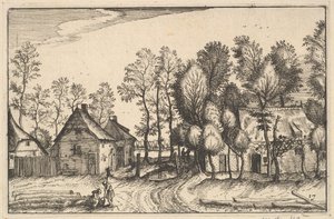 منظر طبيعي بأشجار منحوتة ، لوحة 17 من مناطق وبلدات دوقية برابانت ... ، كاليفورنيا. 1610