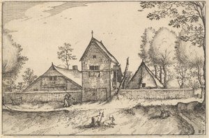 مزرعة كبيرة مسورة ، لوحة 23 من Regiunculae et Villee Aliquot Ducatus Brabantiae ، كاليفورنيا. 1610