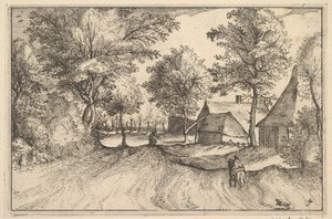 طريق القرية ، اللوحة 4 من مدن Regiunculae والعديد من دوقية برابانت ، كاليفورنيا. 1610.