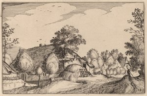 طريق القرية بواسطة Claes Jansz Visscher بعد Lucas van Doetechum بعد Master of the Small Landscapes بعد Johannes