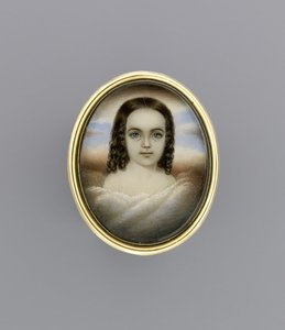 صورة لفتاة ، حوالي 1852 (ألوان مائية على العاج) بواسطة كلاريسا بيترز