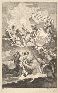 واجهة الكتاب ، من مبنى سانت سولبيس بواسطة أليكسيس بيرون ، كاليفورنيا. 1744. بواسطة كلود أوغستين دوفلوس