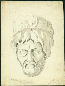 رأس رجل ، 1874 (مرحاض وقلم رصاص على ورق) بواسطة كلود كوندر