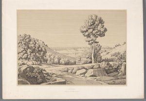 Landschap التقى weg Attica (العنوان على الكائن) مناظر لأشهر مواقع اليونان القديمة (...] (عنوان السلسلة) بواسطة كلود فيليكس تيودور كارويل ديليغني