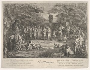 الزواج Le Mariage: في غابة ، يتزوج شبق عجوز مخطوب في وسط ... ، كاليفورنيا. 1700-1720. بواسطة كلود جيلو