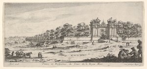 منظر لبوابة سكن الملكة الأم من سلسلة المشاهدات وجديد ... ، كاليفورنيا. 1644. بواسطة كلود جويراند