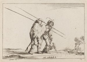 اثنان من Pikemen يسافرون على الأقدام بواسطة كلود جويران بعد ستيفانو ديلا بيلا
