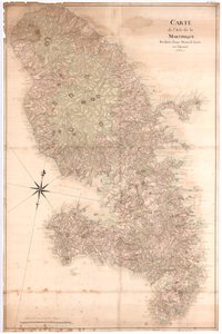 خريطة لجزيرة مارتينيك منقوصة من جراندي صنعت في عام 1763 ، رقم [1797] (مخطوطة) بواسطة كلود جوزيف سوتييه