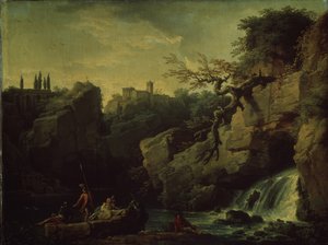 منظر طبيعي رومانسي في مذاق سالفاتور روزا ، 1746 بواسطة كلود جوزيف فيرنيه