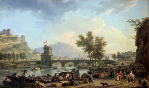 مناهج المثقاب في 1774 رسم جوزيف فيرنيت (1714-1789) 1774 خافت. 0،97x1،62 م مونبلييه ، متحف فابر بواسطة كلود جوزيف فيرنيه