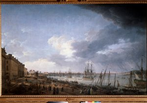 The Port of Bordeaux Painting by Joseph Vernet (1714-1789) 18th century Paris, Musee de la Marine بواسطة كلود جوزيف فيرنيه