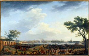 منظر لميناء طولون وأرسنال لوحة رسمها جوزيف فيرنيت (1714-1789) من القرن الثامن عشر. باريس ، متحف البحرية بواسطة كلود جوزيف فيرنيه