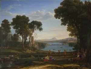 منظر طبيعي بزواج إسحاق وريبيكا ، 1648 بواسطة كلود لورين