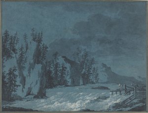 نهر رابيدز بواسطة Wooded Cliffs بواسطة كلود لويس شاتليت