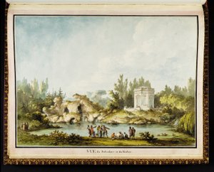 منظر لبلفيدير والصخرة ، من Recueil des plans du Petit Trianon بقلم ريتشارد ميكي (1728-1794)