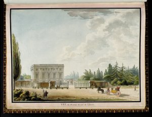 منظر للقلعة من المدخل ، من Recueil des plans du Petit Trianon بقلم ريتشارد ميكي (1728-1794) بواسطة كلود لويس شاتليت