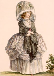 ثوب التنزه الصيفي لسيدة ، منقوش بواسطة Deny ، من "Galeries des Modes et Costumes Francais" ، من 1778 إلى 877 بواسطة كلود لويس Desrais