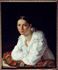 صورة مدام كلود ماري دوبوف (1793-1837) ، زوجة الرسام. لوحة لكلود ماري دوبوف (1790-1864)
