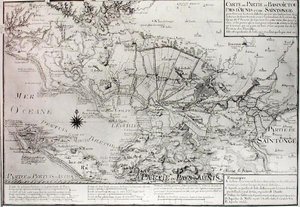 Atlas 131 H f.42 خريطة باس بويتو وأونيس وسينتونج مع الأهوار في خليج إيغيلون عام 1716 بواسطة كلود ماسي
