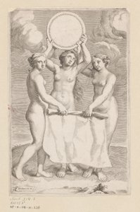 ثلاث نعمة بميدالية صفحة العنوان لـ: Balthazar de Vias، Charitum libri tres، 1660 بواسطة ادموند مارتن