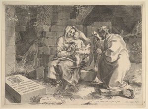 استراحة العائلة المقدسة على متن الرحلة إلى مصر ، 1635. بواسطة كلود ميلان