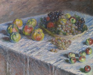 التفاح والعنب 1880. بواسطة كلود مونيه