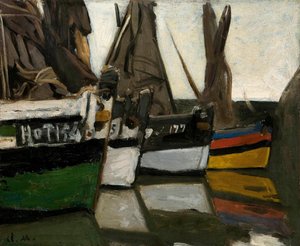 قوارب الصيد في Honfleur قوارب الصيد في Honfleur ، حوالي 1866. بواسطة كلود مونيه