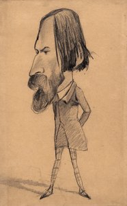 كاريكاتير أوغست فاكويري ، حوالي 1859 (جرافيت مع محو على ورق تان منسوج) بواسطة كلود مونيه