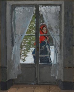 الحجاب الأحمر (La capeline rouge). حوالي 1868-1873 بواسطة كلود مونيه