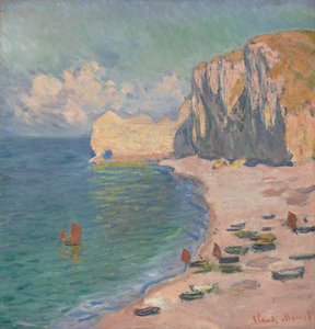 إتريتات: The Beach and the Falaise d'Amont ، ١٨٨٥. بواسطة كلود مونيه