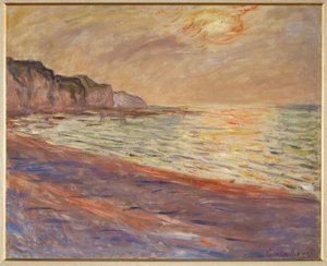 شاطئ بورفيل ، غروب الشمس بواسطة Claude Monet