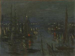 ميناء لوهافر ، نايت إفكت ، ميناء لوهافر ليلاً ، 1873. بواسطة كلود مونيه