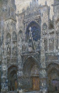 Rouen Cathedral, the portal; grey weather بواسطة كلود مونيه