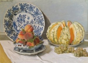 لا تزال الحياة مع البطيخ. 1872 بواسطة كلود مونيه