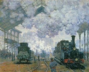 The Gare Saint-Lazare: وصول قطار ، 1877