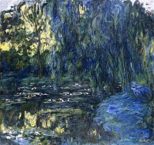 منظر لـ Lilypond مع Willow ، c.1917-1919 بواسطة كلود مونيه