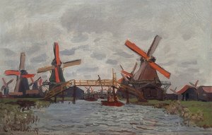 طواحين الهواء في Westzijderveld قرب زاندام. 1871 بواسطة كلود مونيه