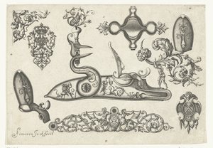 عشرة دوافع قطع Plusieurs et ornaments Darquebuzerie (عنوان السلسلة) بواسطة كلود سيمونين